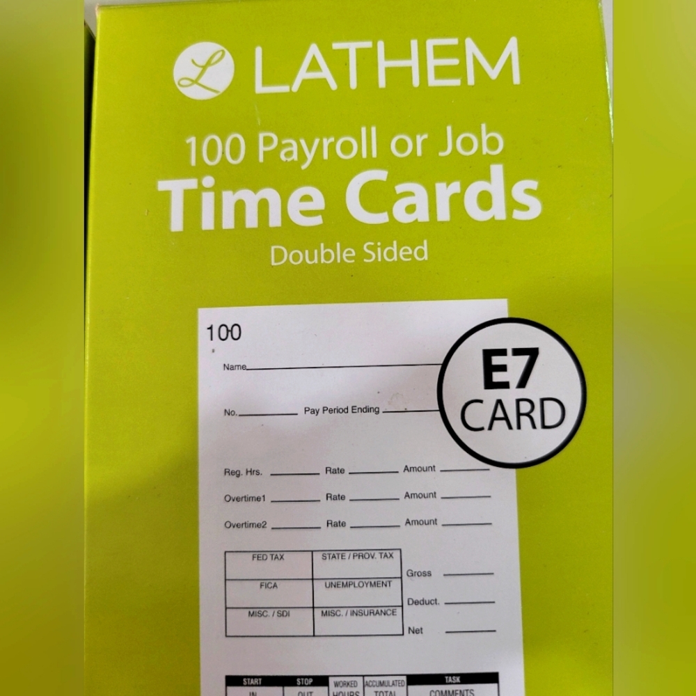 Lathem Payroll Time Cards 2 Boxes